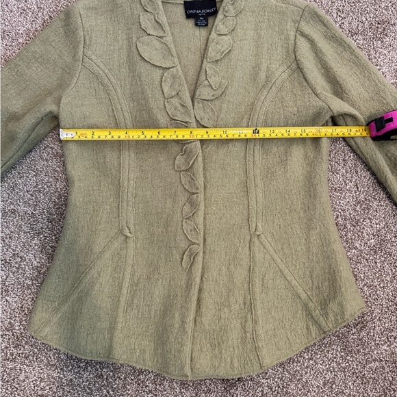 Cynthia Rowley x Anthropologie Wool Olive Green Cardigan - Picture 5 of 7
